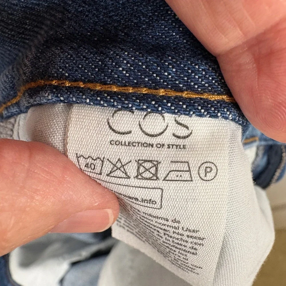 COS Culottes Long Denim Shorts 31 Blue Wide-Leg Knee-Length Bermuda Jean Jorts